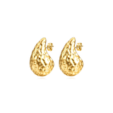 Alexis Textured Tear Drop Stud Earrings