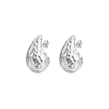Alexis Textured Tear Drop Stud Earrings