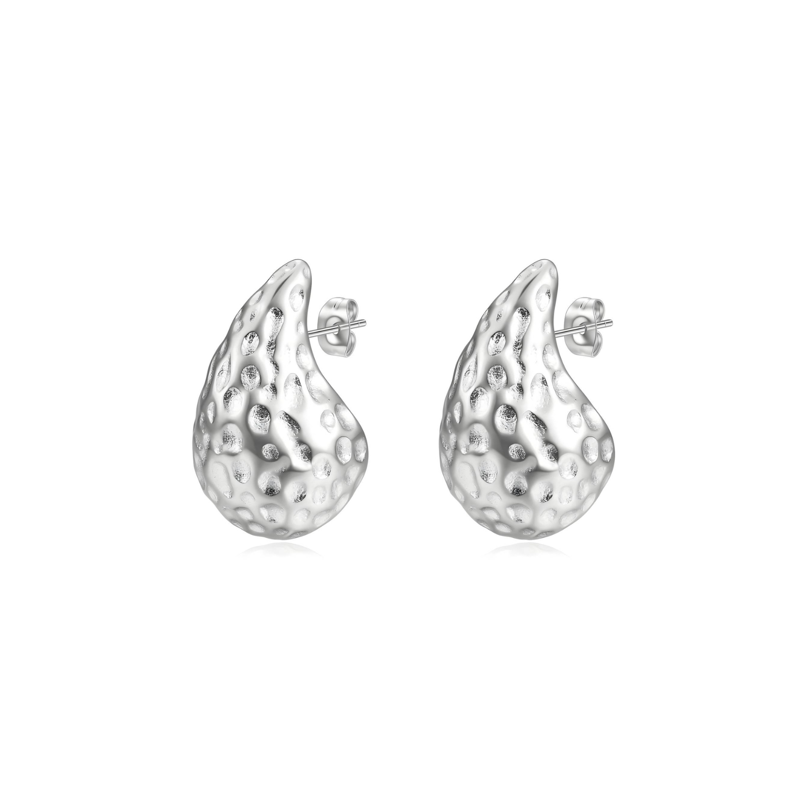 Alexis Textured Tear Drop Stud Earrings