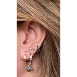 Iris Pavé Huggie Hoops