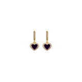 Raven Heart Pavé Huggies